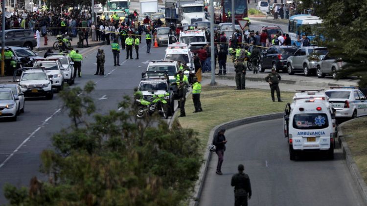 Car bomber kills 10 in Colombia police academy attack
