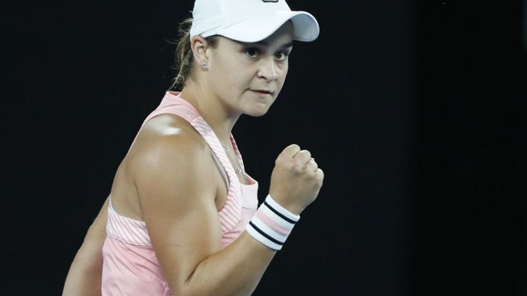 Tennis - Barty party continues with Sakkari win
