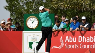 L'Irlandais Shane Lowry en tête de l'Open d'Abou Dhabi, le 18 janvier 2019 L'Irlandais Shane Lowry en tête de l'Open d'Abou Dhabi, le 18 janvier 2019