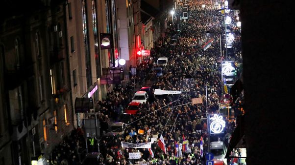 More than 10,000 protest in Belgrade against Serbian president More than 10,000 protest in Belgrade against Serbian president
