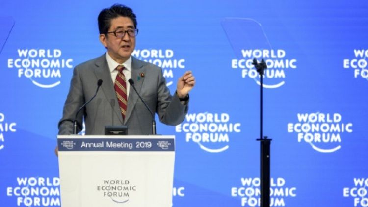 Le Premier ministre japonais Shinzo Abe à Davos le 23 janvier 2019