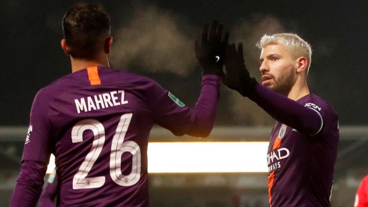 Aguero on target as City ease into League Cup final