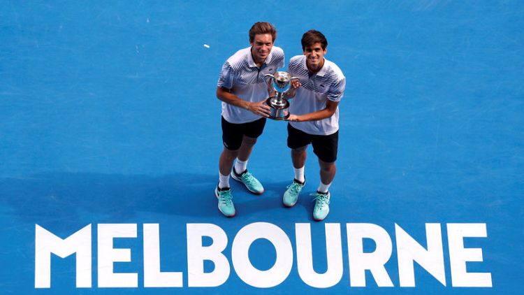 Tennis - Frenchmen Herbert, Mahut win men's doubles title in Melbourne