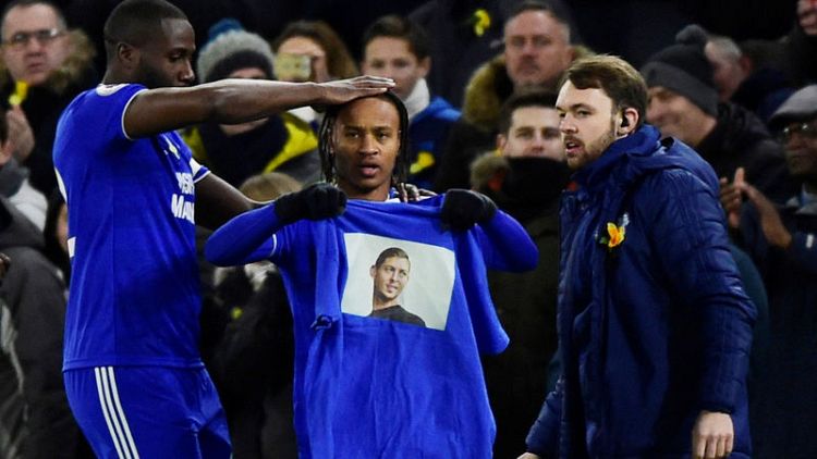 Cardiff honour missing Sala with T-shirt penalty celebration