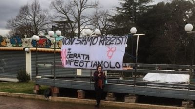 Un anno fa raid Macerata,sit-in studenti Un anno fa raid Macerata,sit-in studenti