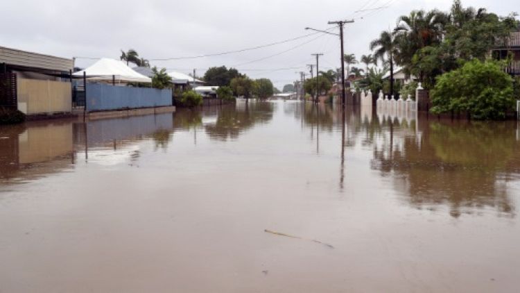 Une des rues inondées de  Townsville, le 4 février  2019