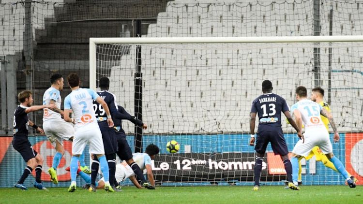 Marseille beat 10-man Bordeaux in empty Stade Velodrome