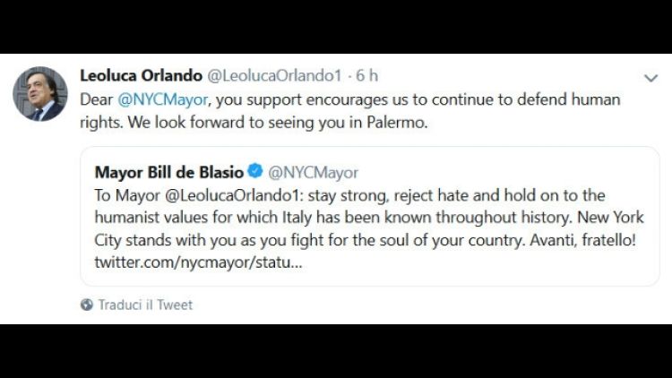 Migranti: sindaco NY, Orlando tieni duro