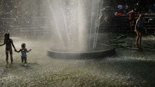 La fontaine du parc Washington Square à Manhattan, le 28 août 2018 La fontaine du parc Washington Square à Manhattan, le 28 août 2018