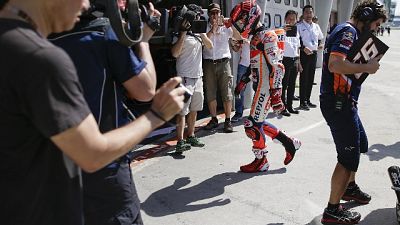 Moto: spalla frena Marquez, guido male Moto: spalla frena Marquez, guido male