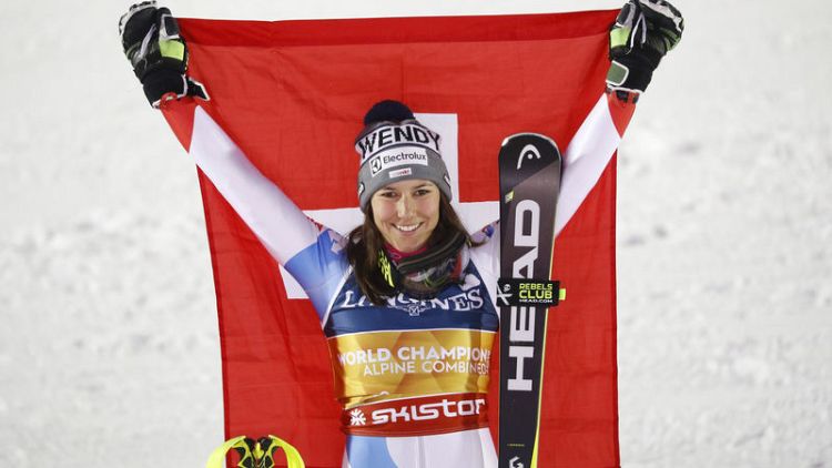 Alpine skiing - Holdener defends women's combined title