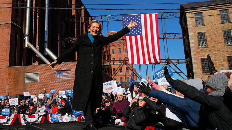 U.S. Senator Warren launches 2020 campaign, sounds note of economic equality