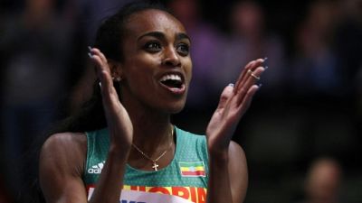 L'Ethiopienne Genzebe Dibaba remporte le 1500 m à Birmingham le 3 mars 2018