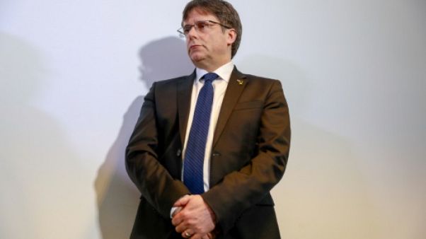 Carlos Puigdemont devant la presse à Berlin, le 12 février 2019 Carlos Puigdemont devant la presse à Berlin, le 12 février 2019