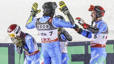 Mondiali sci: bronzo Italia team event Mondiali sci: bronzo Italia team event