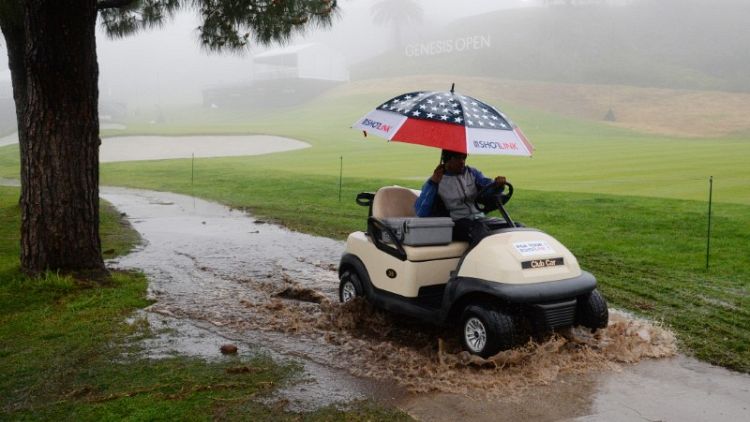 Play halted at rain-hit Genesis Open, scores to be reset