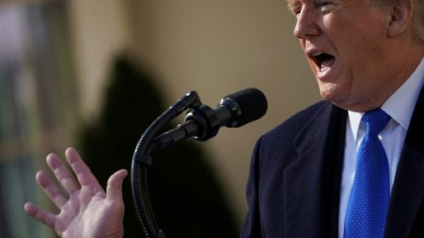 Donald Trump dans la roseraie de la Maison Blanche vendredi 15 février Donald Trump dans la roseraie de la Maison Blanche vendredi 15 février