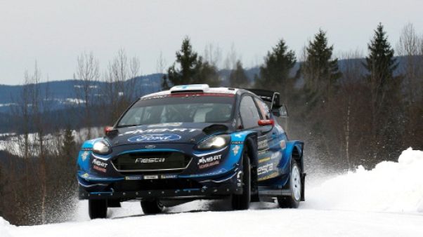 Le Finlandais Teemu Suninen en tête du rallye de Suède le 15 février 2019 Le Finlandais Teemu Suninen en tête du rallye de Suède le 15 février 2019