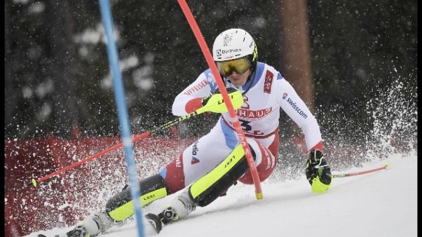 Sci: Mondiali, Holdener guida lo slalom Sci: Mondiali, Holdener guida lo slalom