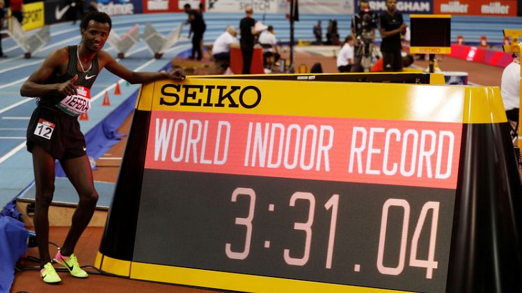 Ethiopia's Tefera breaks world indoor 1,500m record