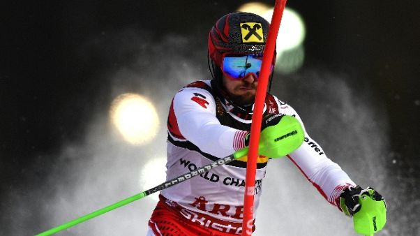 Mondiali sci: Hirscher guida lo slalom Mondiali sci: Hirscher guida lo slalom