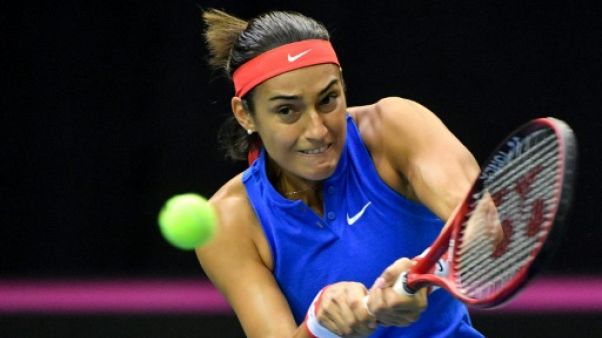 La Française Caroline Garcia lors de la Fed Cup à Liège le 10 février 2019 La Française Caroline Garcia lors de la Fed Cup à Liège le 10 février 2019