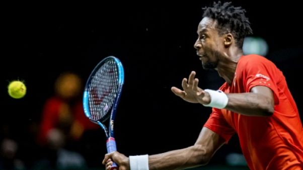 Le Français Gaël Monfils lors du tournoi de Rotterdam le 16 février 2019 Le Français Gaël Monfils lors du tournoi de Rotterdam le 16 février 2019
