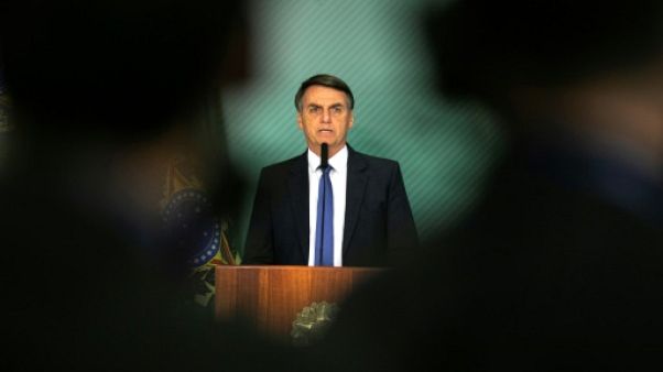 Le président brésilien Jair Bolsonaro à Brasilia le 25 janvier 2019 Le président brésilien Jair Bolsonaro à Brasilia le 25 janvier 2019