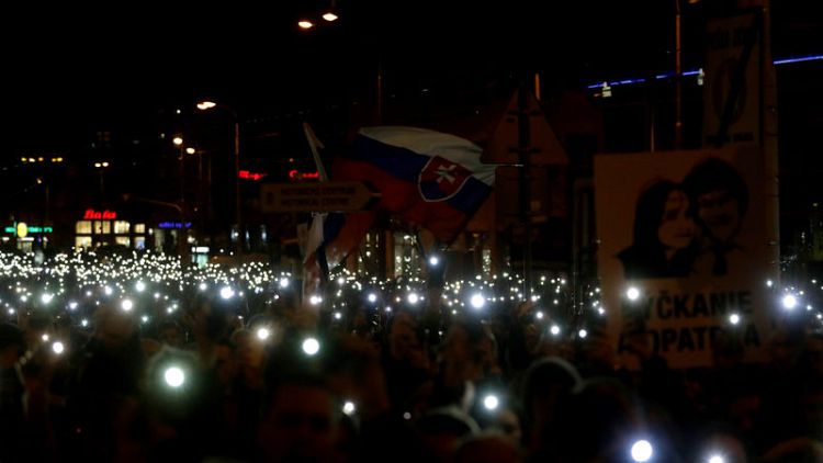 Slovaks protest lack of progress one year since journalist's murder