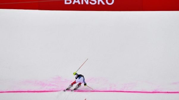 Ligne d'arrivée du combiné de Bansko en Bulgarie, le 22 février 2019 Ligne d'arrivée du combiné de Bansko en Bulgarie, le 22 février 2019