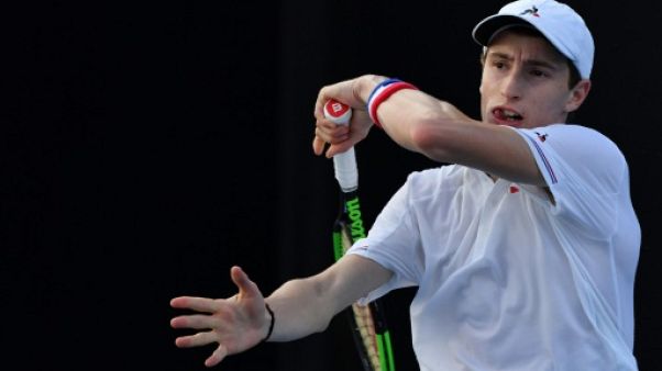 Le Français Ugo Humbert lors de l'Open d'Australie le 15 janvier 2019 Le Français Ugo Humbert lors de l'Open d'Australie le 15 janvier 2019