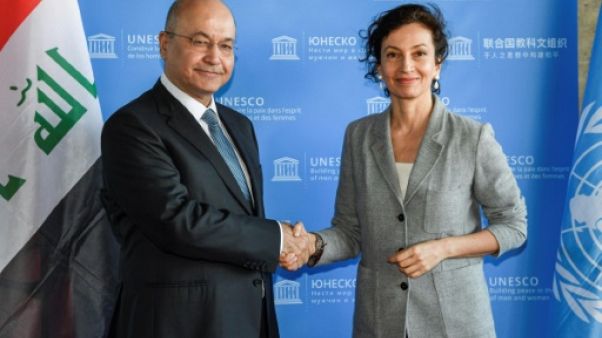 Le président irakien discute de la reconstruction de Mossoul à l'Unesco Le président irakien discute de la reconstruction de Mossoul à l'Unesco