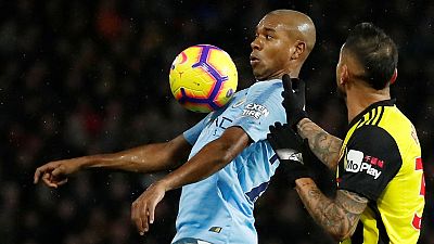 Man City's Fernandinho, Laporte out until mid-March with injuries