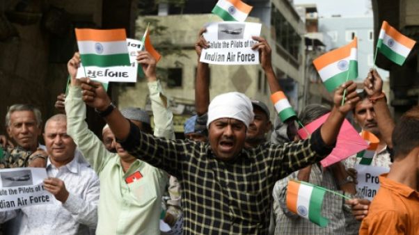 Manifestation contre le Pakistan, le 26 février 2019 à Ahmedabad, en Inde Manifestation contre le Pakistan, le 26 février 2019 à Ahmedabad, en Inde