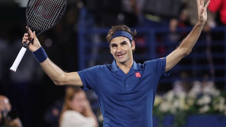 Federer sets up Tsitsipas final in Dubai to put 100th title within reach