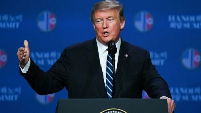 Le président américain Donald Trump, le 28 février 2019 à Hanoï Le président américain Donald Trump, le 28 février 2019 à Hanoï