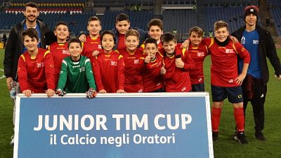 Junior Tim Cup in campo prima Lazio-Roma Junior Tim Cup in campo prima Lazio-Roma