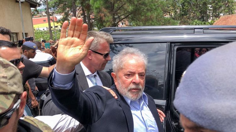 Brazil's Lula again proclaims innocence at grandson's funeral