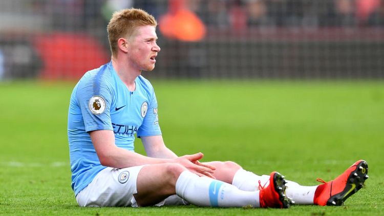 Man City's De Bruyne set for spell out with hamstring problem