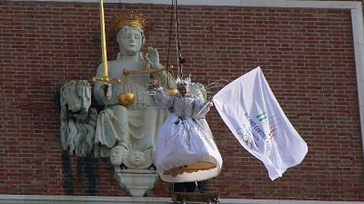 Carnevale Venezia,'volo' Arianna Fontana Carnevale Venezia,'volo' Arianna Fontana