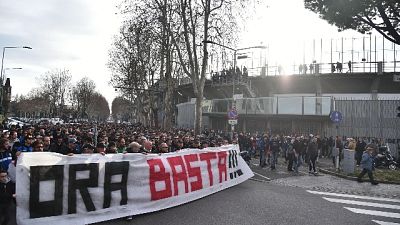 Tafferugli Firenze, corteo fan Atalanta Tafferugli Firenze, corteo fan Atalanta