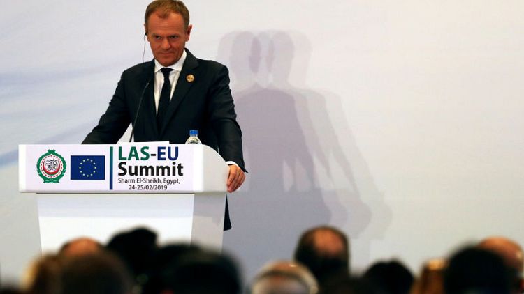 EU's Tusk warns of hostile meddling in European elections in May