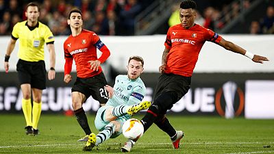 10-man Arsenal slump in Rennes, Sevilla held 10-man Arsenal slump in Rennes, Sevilla held