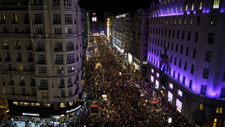 Hundreds of thousands take to Spanish streets for International Women's Day