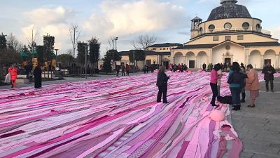 Sciarpa rosa Campania entra nel Guinness Sciarpa rosa Campania entra nel Guinness