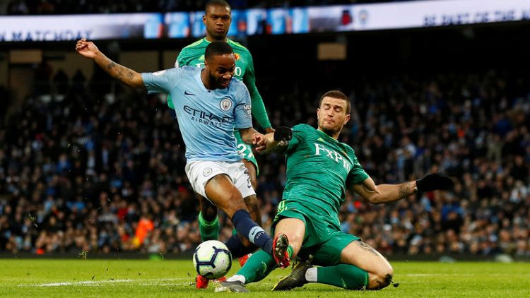 Sterling hat-trick sends Man City four clear of Liverpool