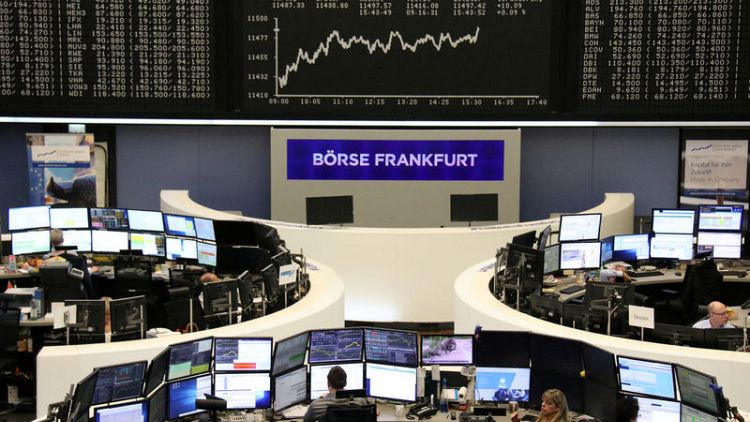 European shares bounce back helped by bank merger talk