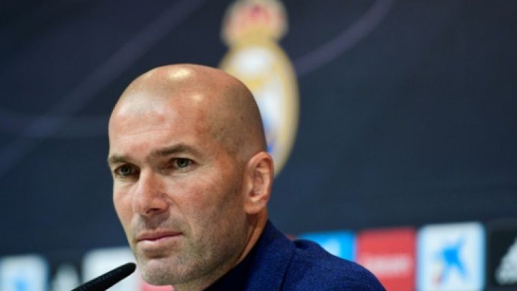 Zinédine Zidane lors d'une conférence de presse à Madrid, le 31 mai 2018