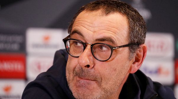 Chelsea's Sarri unhappy with sorry state of Kiev pitch Chelsea's Sarri unhappy with sorry state of Kiev pitch