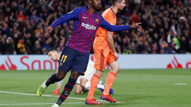 Barcelona rule injured Dembele out for up to four weeks